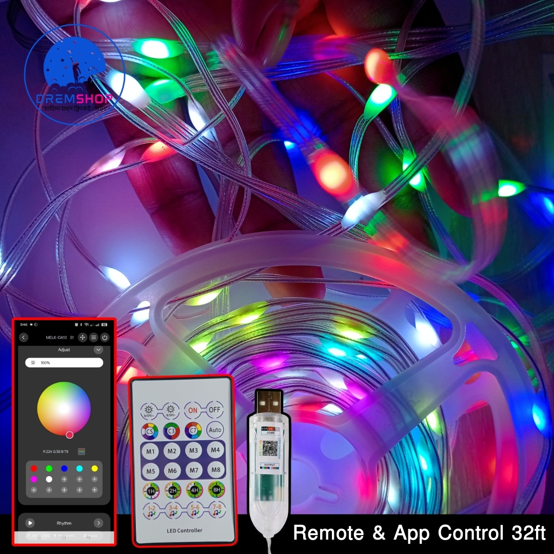 32ft/10M Fairy Strip Lights Remote & App Control